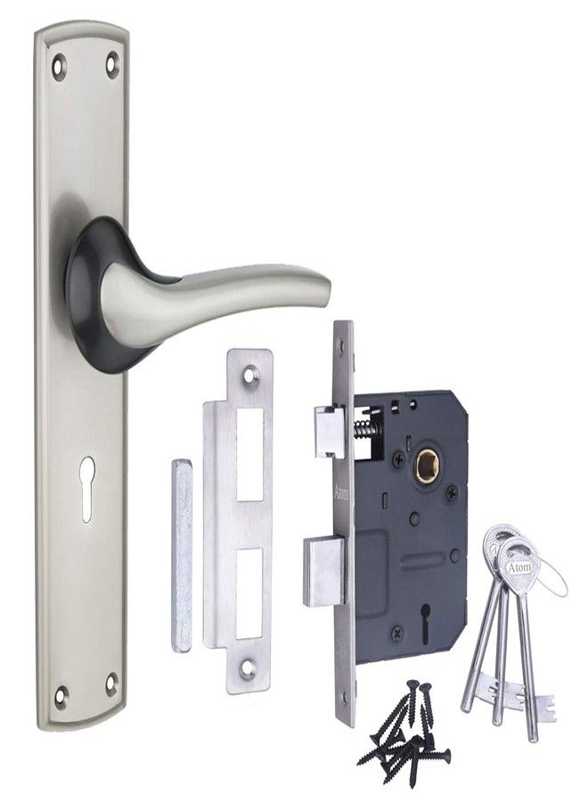 Atom Heavy Duty Mortise Door Lock for Bedroom, Living Room, Main Door, Silver Satin Finish | 3 Keys | 6 Lever Double Stage Lockset for House Hotel Office(O41KY) - Image 3